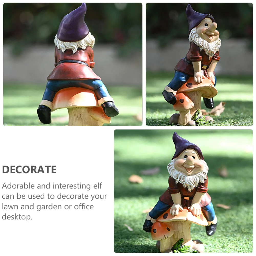 

1pc Garden Dwarf Ornament Desktop Miniature Resin Figurine Garden Decor