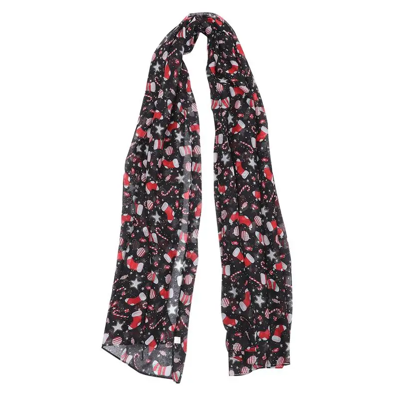 

1 шт. Рождественская шаль с принтом, удобная шаль, декоративный шарф, праздничный подарок