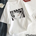 Женская футболка в стиле аниме, белая футболка в Корейском стиле, с рисунком, в стиле Харадзюку