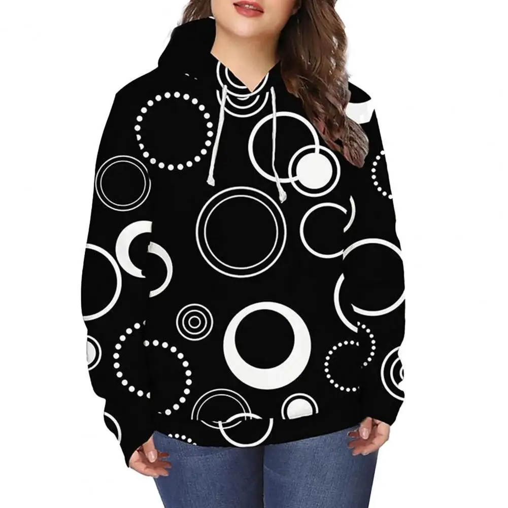 

Повседневная Женская толстовка с капюшоном, пуловер с цветочным принтом, осенне-зимняя Толстовка с длинным рукавом и кулиской с капюшоном, ...