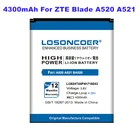 Аккумулятор для телефона LOSONCOER 4300 мАч Li3824T44P4h716043 для ZTE Blade A520 A521 BA520
