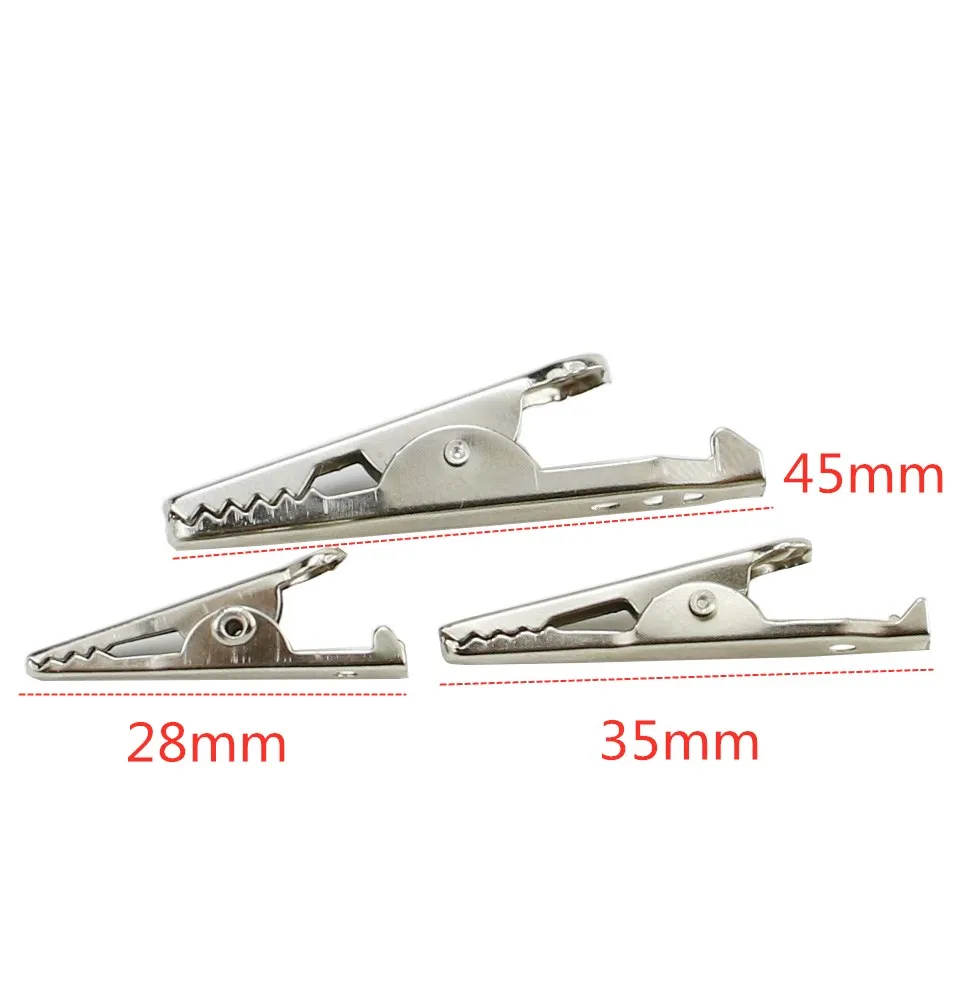 10pcs/lot Insulated Crocodile Clips Plastic Handle Cable Lead Testing Metal Alligator Clamps 28mm 35mm 45mmLength - купить по
