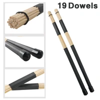 1pair 19 dowels high quality bamboos drum sticks with comfortable rubber handle drumsticks for jazz folk music instruments