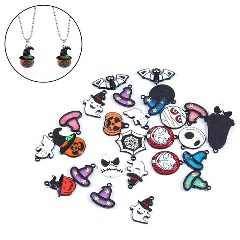 Эмалевые Подвески на Хэллоуин смешанные конфеты призрак тыква летучая мышь паук