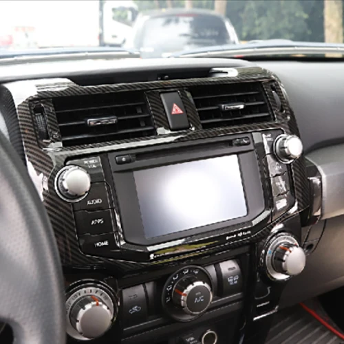 

beler Black Carbon Fiber Style Central Control Panel GPS Navigation Panel Frame Trim Frame fit for Toyota 4Runner 2010-2019
