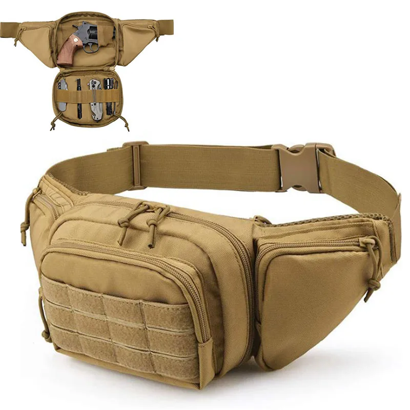 

Tactical Molle Waist Gun Bag Holster Concealed Pistol Bag Magazine Pouch Military Hunting Fanny Pack Revolver Shoulder Bag