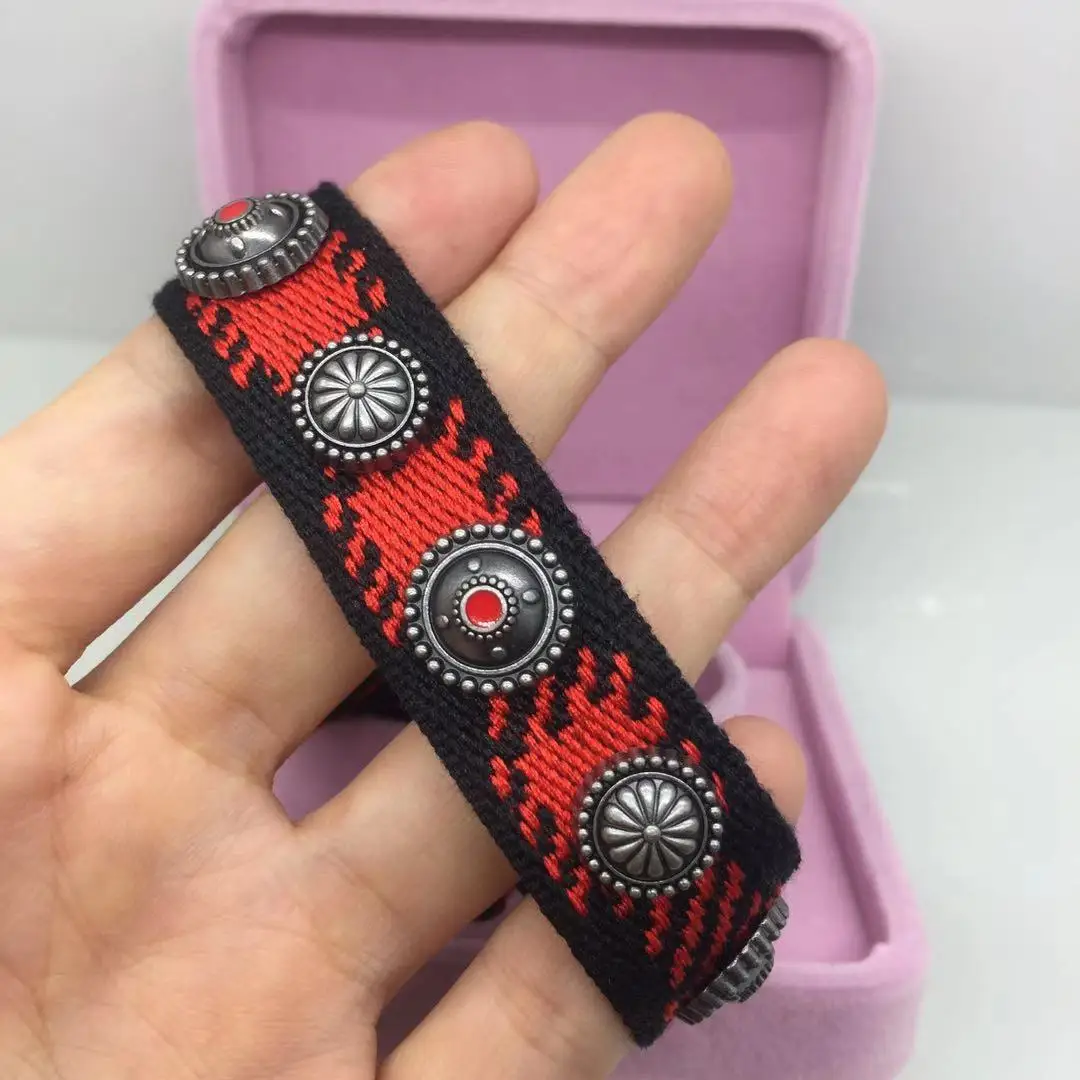Модные ювелирные изделия для мужчин и женщин хлопковый браслет с вышивкой на