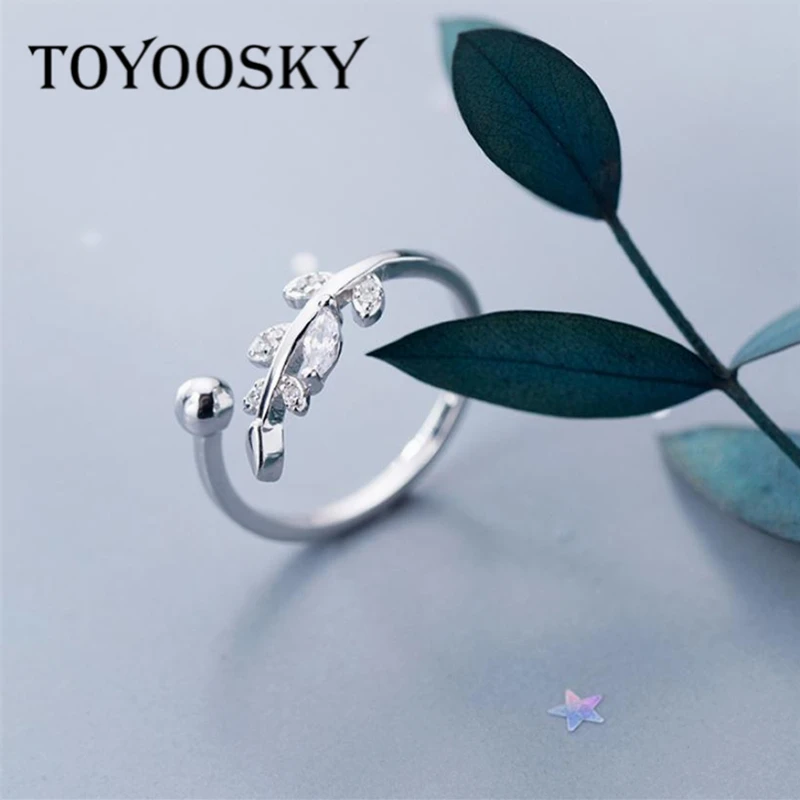 

Кольцо женское из серебра 925 пробы, регулируемое, в форме листьев