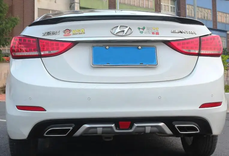 Для Elantra автомобильные аксессуары Задний бампер протектор двойной диффузор