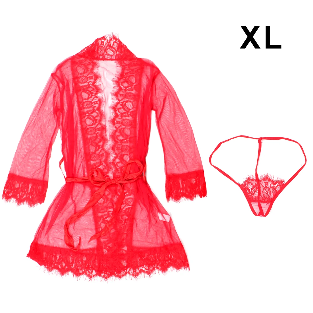Red XL OLO куколка эротическое нижнее белье эротическое Прозрачное платье для женщин Porno пижамы сексуальная одежда стринги экзотическое сексуальное женское белье - Цвет: Red XL