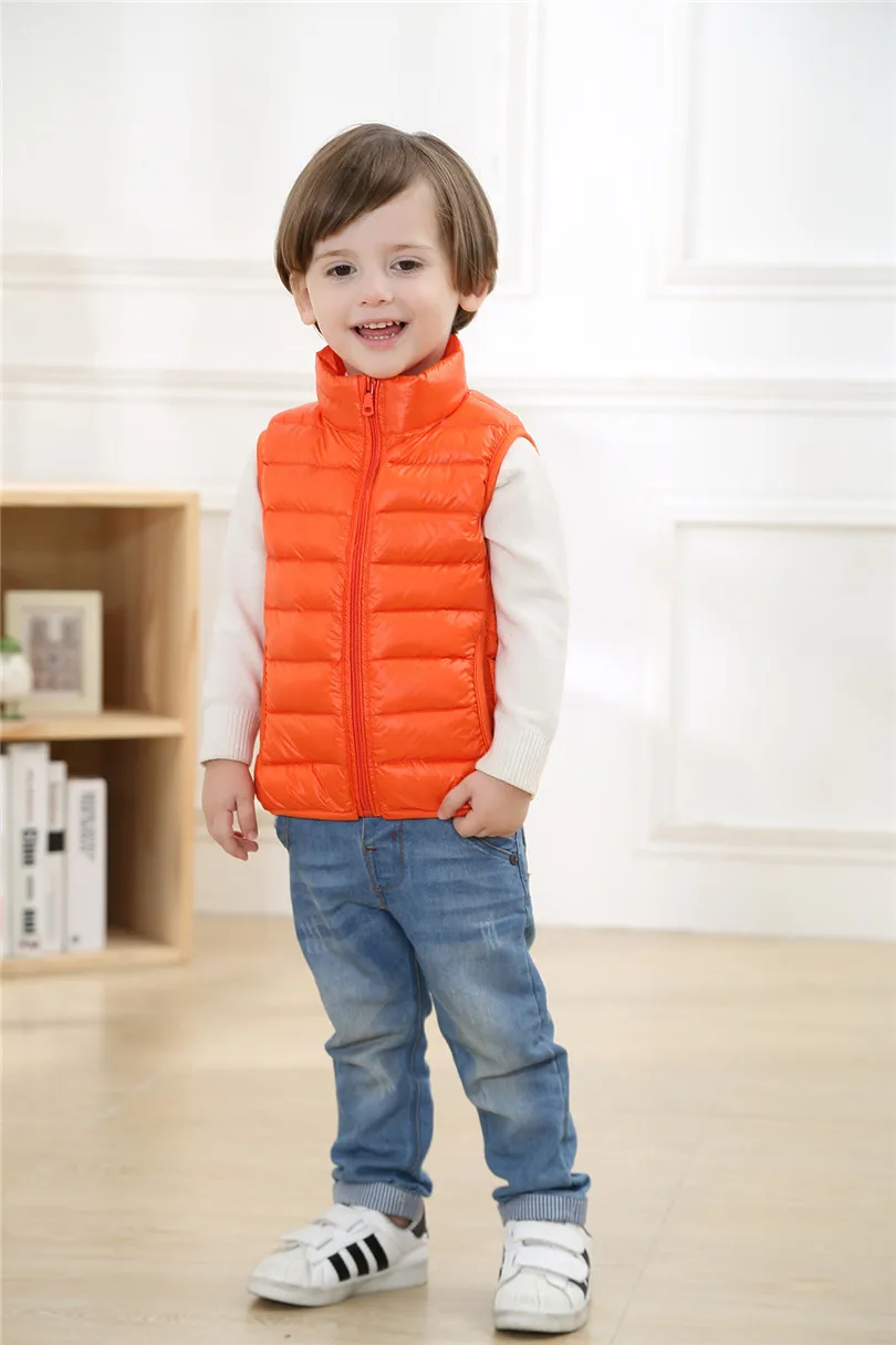 Детская одежда Теплые жилеты для мальчиков и девочек Верхняя малышей Сезон осень