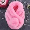 pink Женский зимний искусственный мех теплый шарф модный утолщенный мех имитация меха трава шарфы Палантин белый Hairball - Цвет: pink