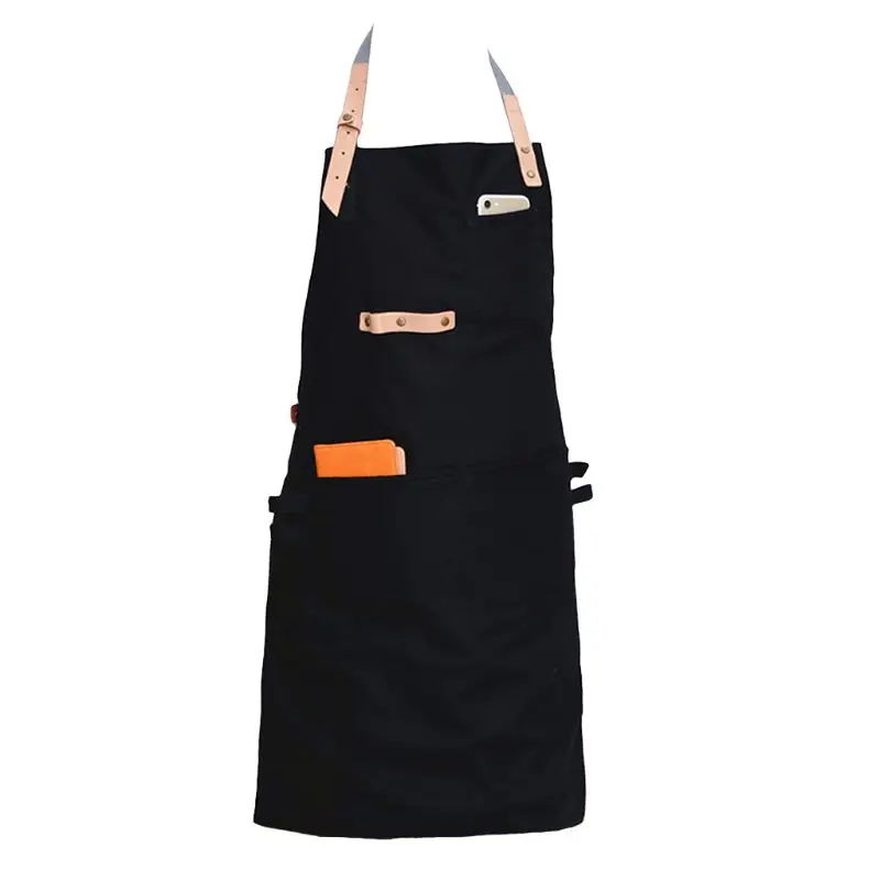 

Men Women Cooking Kitchen Restaurant Chef Adjustable Bib Apron Dress with Pocket