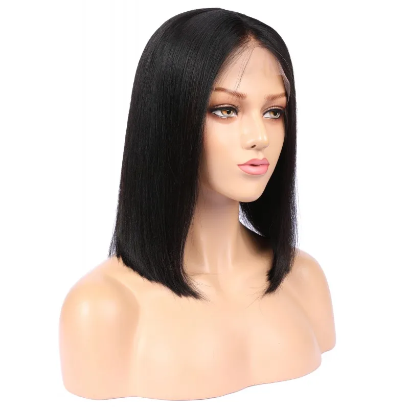 Yeahwigs 150% 13*6 парики шнурка короткий Боб перуанские волосы remy могут быть окрашены передние человеческие волосы парики предварительно сорванные отбеленные узлы