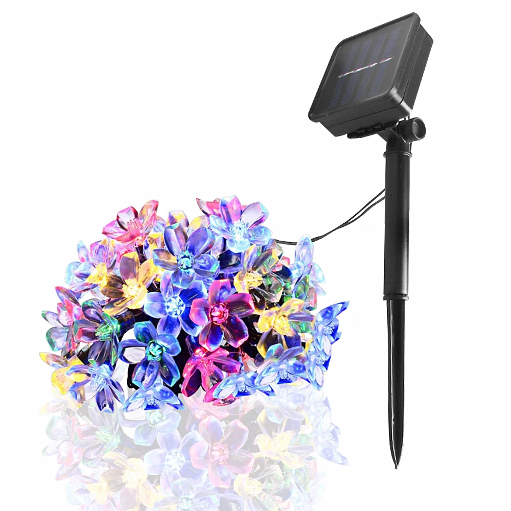 Светодиодная гирлянсветильник на солнечной батарее праздничное украшение для
