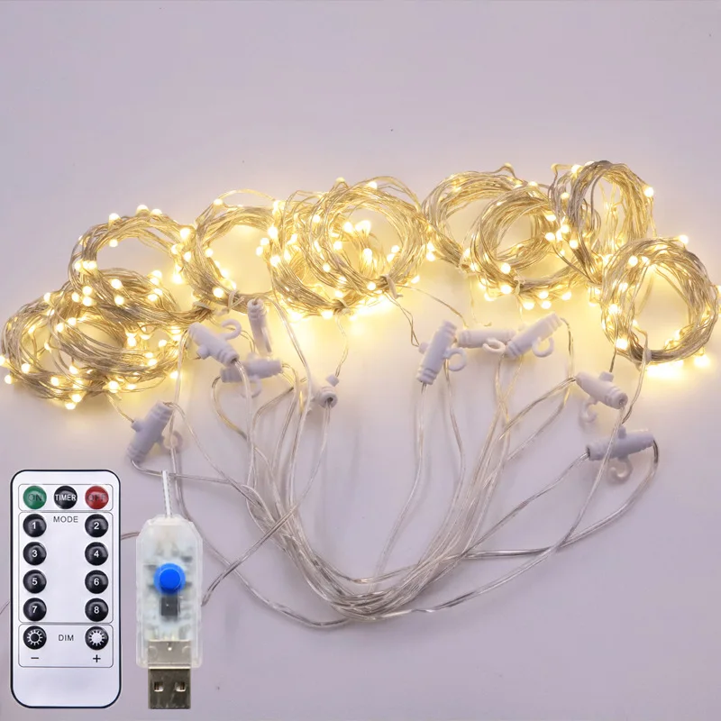 

Christmas Garland LED Fairy Lights Curtain String Lights Remote Control Home Decor New Year 2021 Christmas Decorations for Home