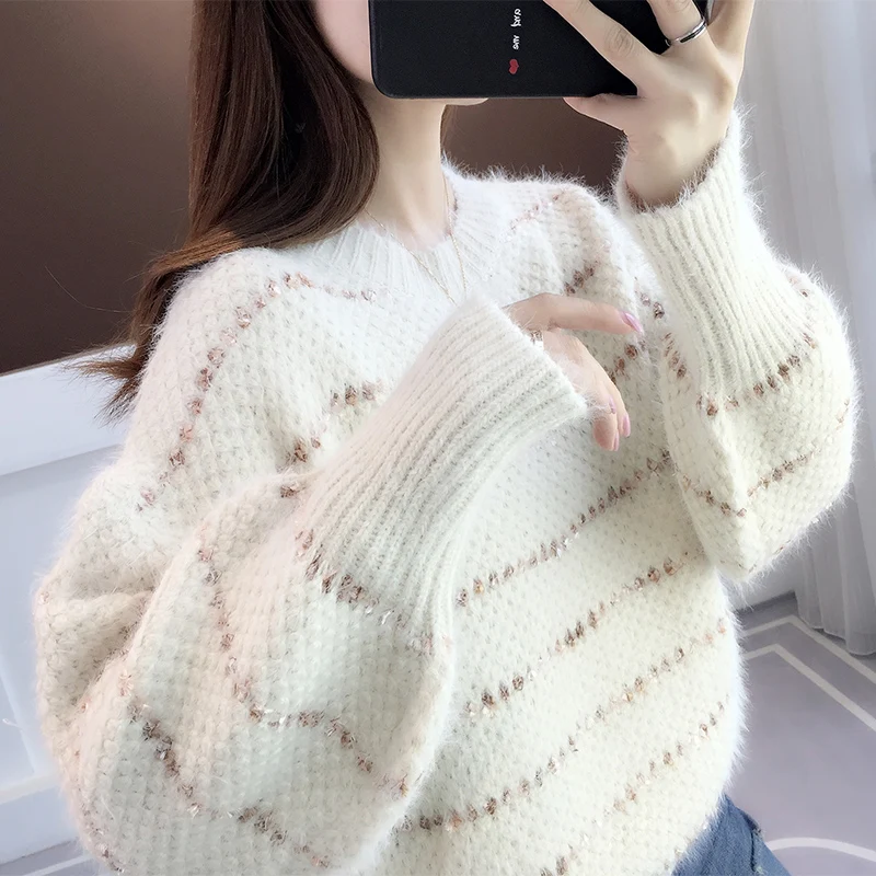 

Women's sweater new women's pullover Japanese loose outside lazy wind autumn and winter thick base top