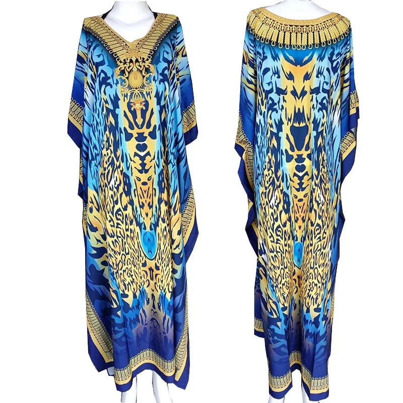 

Plus size Beach Maxi Dress Robe Plage Beach Cover up Print Bathing suit Women Cover- ups Kaftan Swimsuit Cover up Beachwear