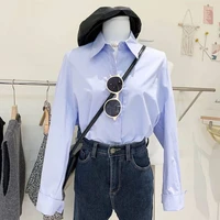 shirt vest two piece female 2021 spring and autumn new style korean womens blouse white shirt long sleeved casual niche