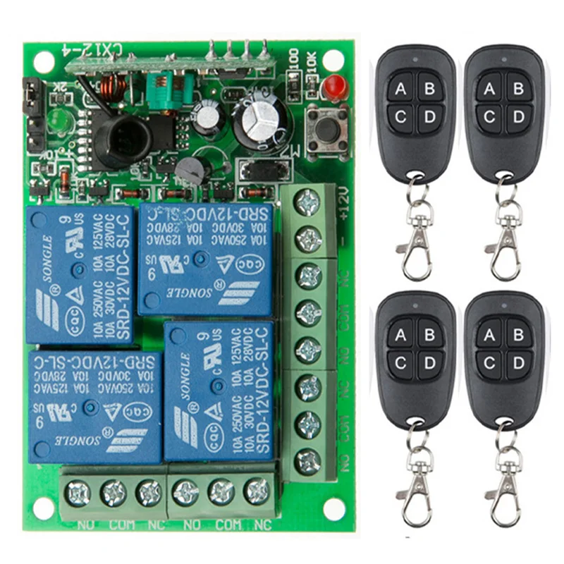 DC 12V 24V 4CH 4 CH Беспроводной дистанционного Управление светильник переключатель