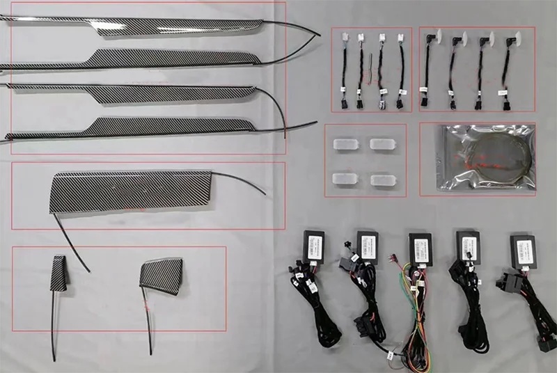 УГЛЕРОДНЫЙ внешний вид внутри двери рассеянный свет для Porsche Macan 2014 2020 Замена