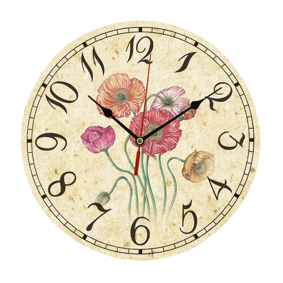 

Frameless printing MDF Wooden Material wall clock Round Plane Shape Silent Movement Dry Battery Power Retro Design Decoration