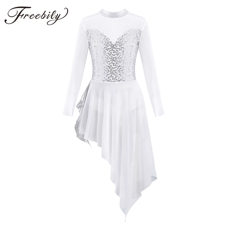 

Kids Girls Latin Dance Dress Hollow Back Mesh Patchwork Latin Dance Clothes Irregular Hem Ballet Costume Ballroom Tango Dresses