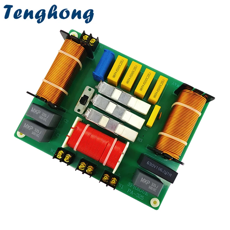 

Tenghong 1pcs 3 Way Audio Speaker Crossover 800W High Power Stage Box Treble Bass Subwoofer Frequency Divider Solder-free DIY
