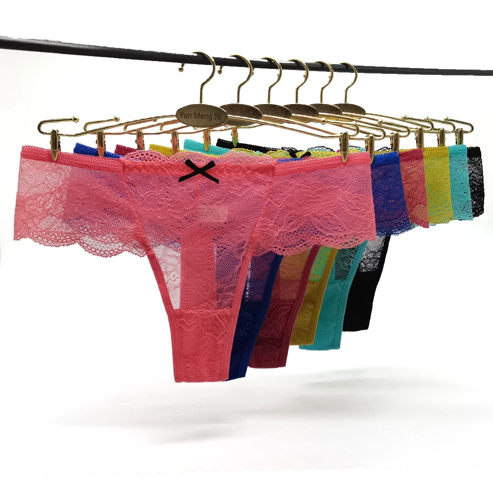 

6Pcs/Set G Strings Sexy Lace Thong Panties Women Low Waist Transparent Underwear Ladies Pantys Underpants Female Womens Lingerie