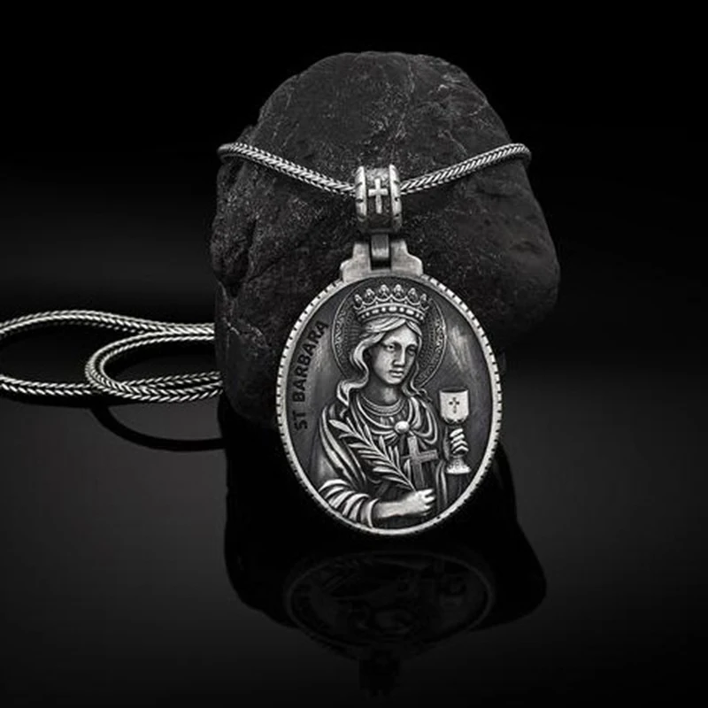 

Pure Tin Religion Jewelry on the neck Christian Holy Grail pendant necklace men Catholic New Tag Man chain necklace accessories
