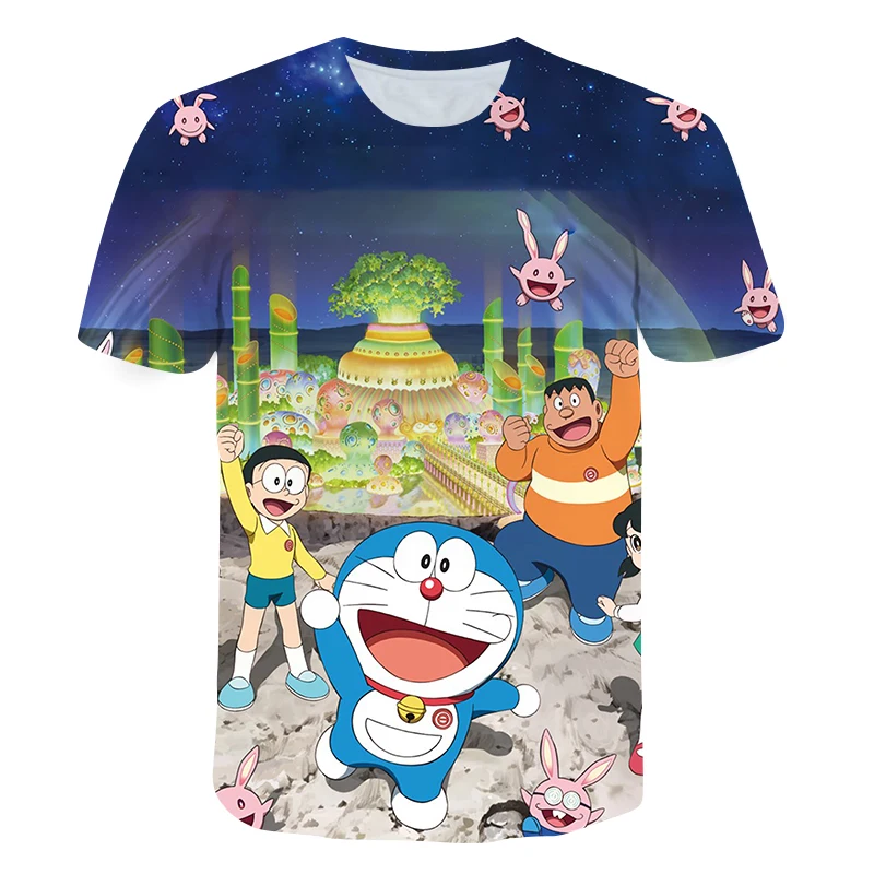 

Summer Top Impostor Graphic Tees Doraemon Boys Girls Funny Anime Tshirt Cute Children Clothing New T-shirt Order Child Kids