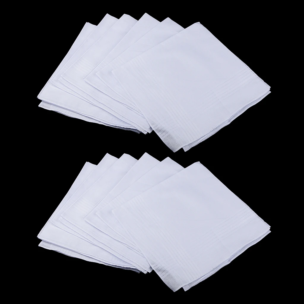 Модные однотонные мужские большие белые носовые платки, полотенца для ношения, 41x41 см, 24 шт. от AliExpress WW