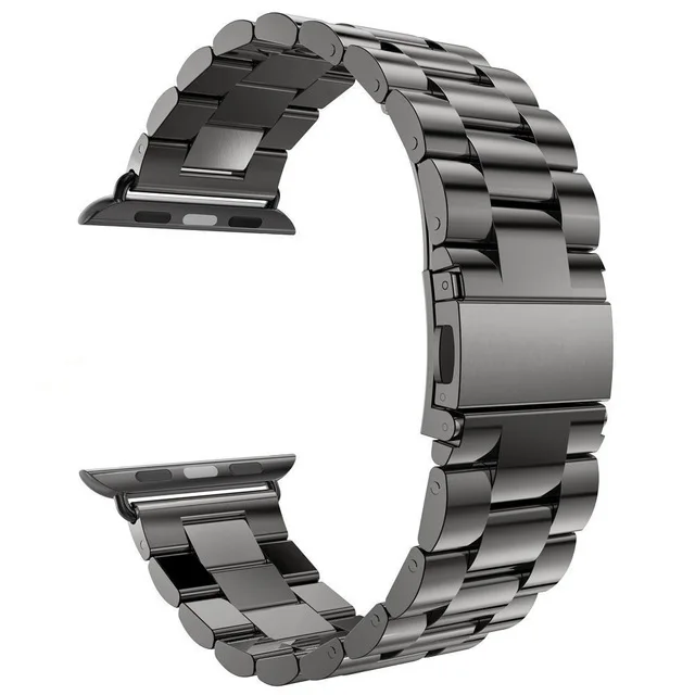 Black Ремешок для Apple Watch 44 мм 42 мм нержавеющая сталь премиум класса браслет на запястье для Apple Watch Band Series 4 3 2 1 Sport 38 мм 40 мм - Цвет ремешка: Black