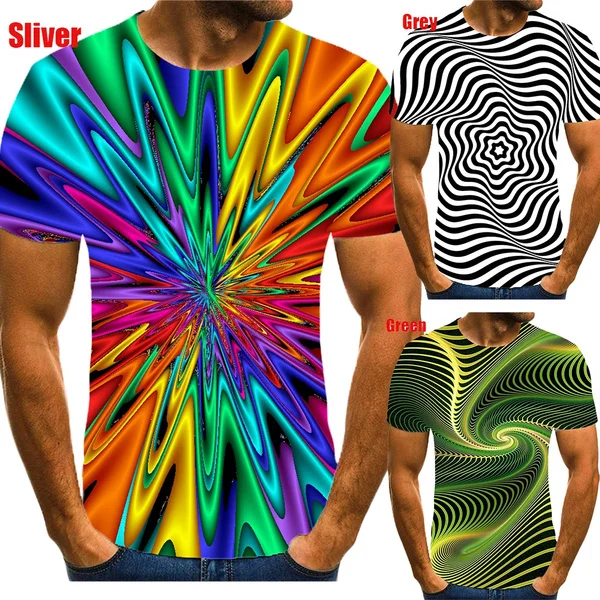 

New fashion lovers 3D printed personalized men/women 10 style Blue Vertigo and colorful Vertigo Hypnotic men/women T-shirt