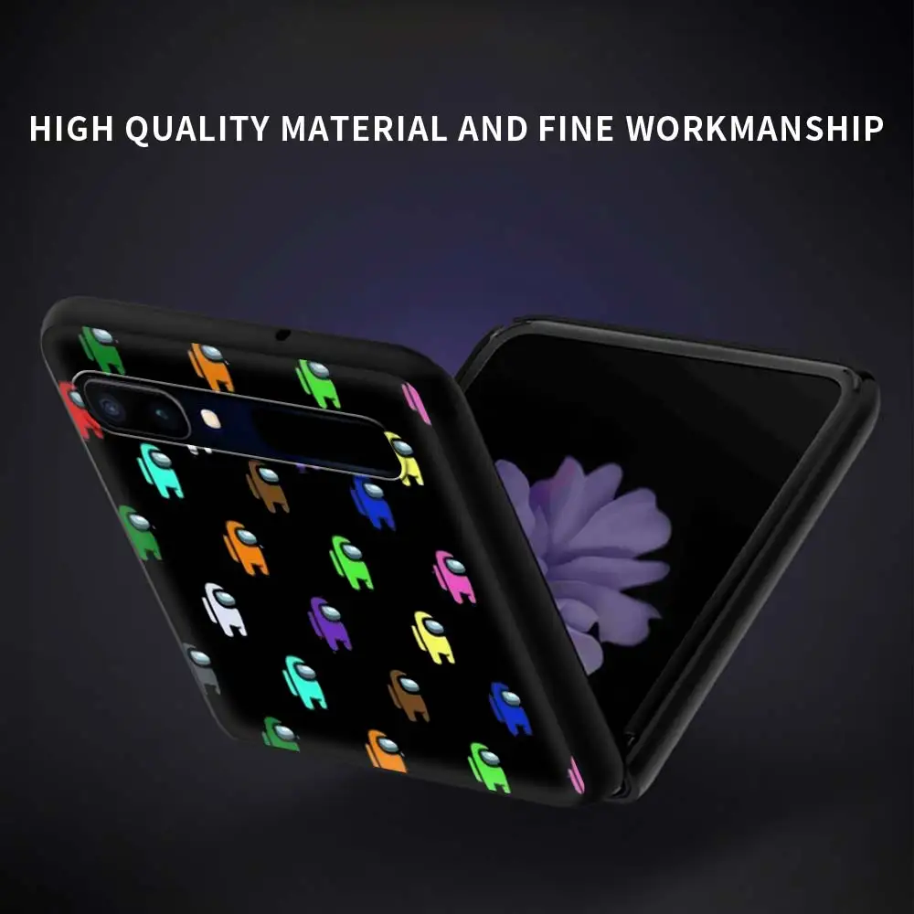 

Among Us Cute Phone Case for Samsung Galaxy Z Flip 5G Coque for Galaxy Z Flip 6.7" PC Hard Black Cover Fundas