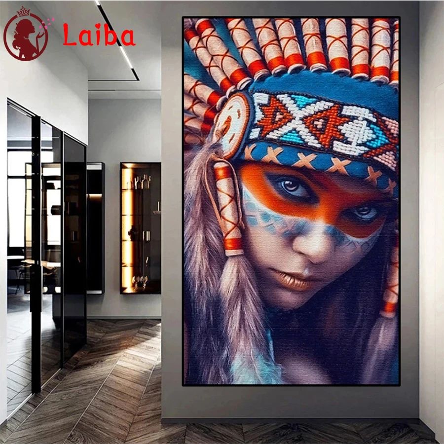 

Алмазная вышивка, Красивая индийская женщина, полная квадратная, круглая искусство, картина, вышивка крестиком, Настенный декор