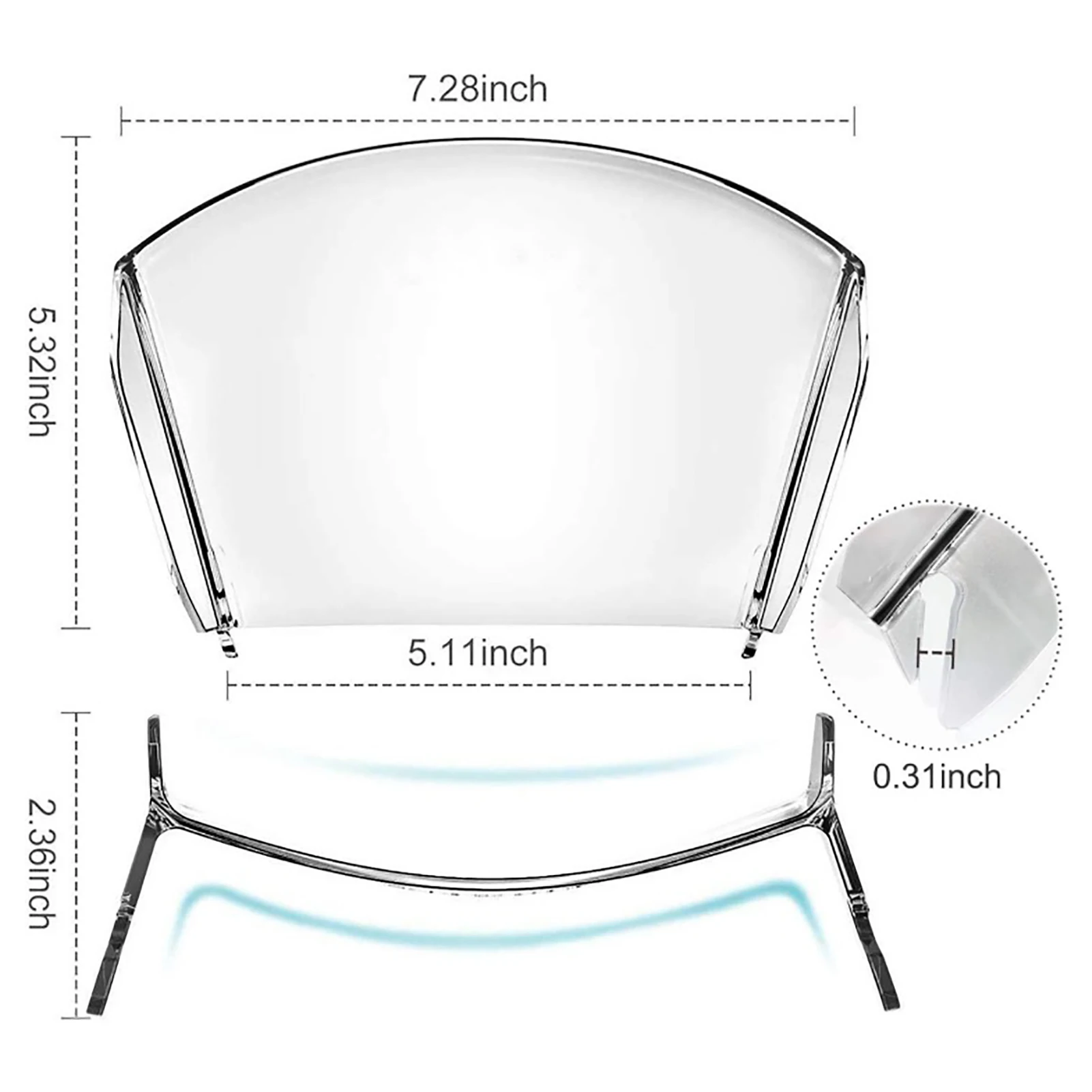 

Universal Pouring Shield Chute Mixing Bowl Splash Guard For Stand Mixer Cooking Machine Baffle Acrylic Baffle Oil Splash Proof