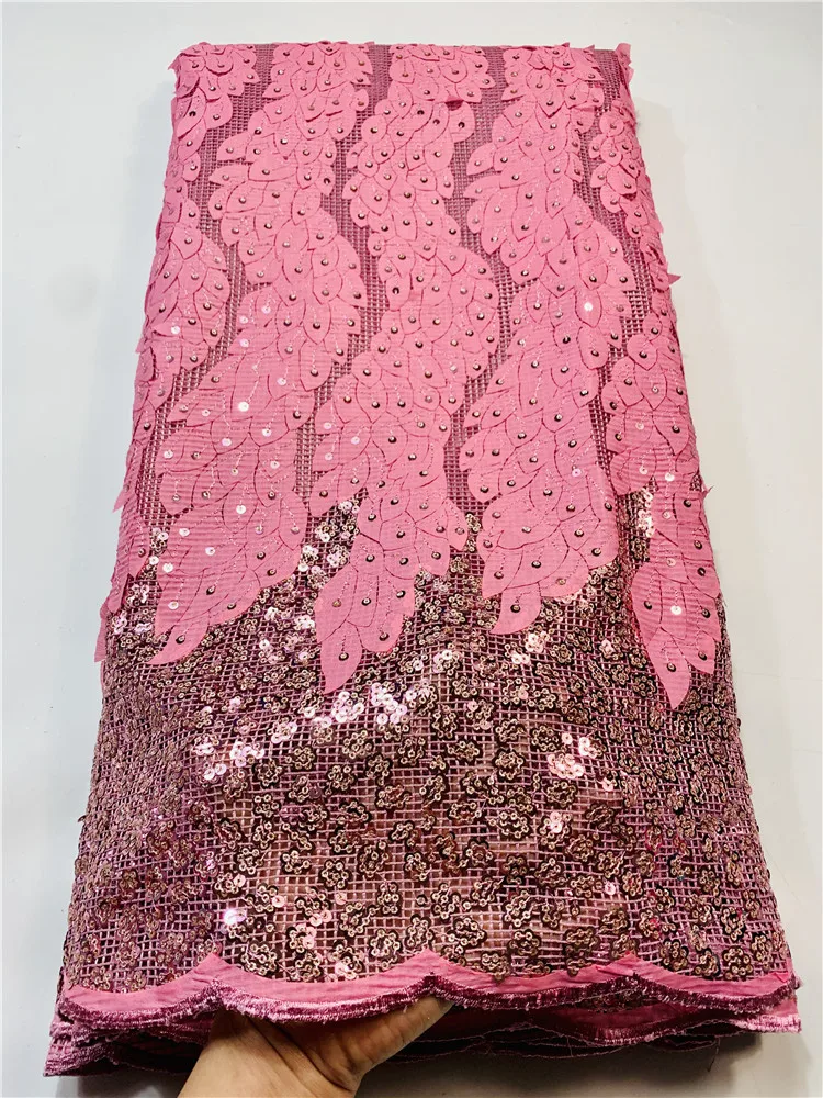 Hot Sell purple color Africa Sequins Lace Fabric Top Quailty Trim African Embroidery Net For Woman FYIN16 | Дом и сад