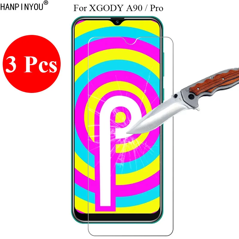 Новое закаленное стекло 3 шт./лот 9H 2.5D, Защита экрана для XGODY A90/Pro, защитная пленка + инструменты для очистки