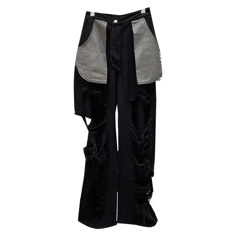

Big Pocket Hole Old Beggar Jeans Women 2021 Summer New Fashion Ragged Casual Pants Women's Fashion