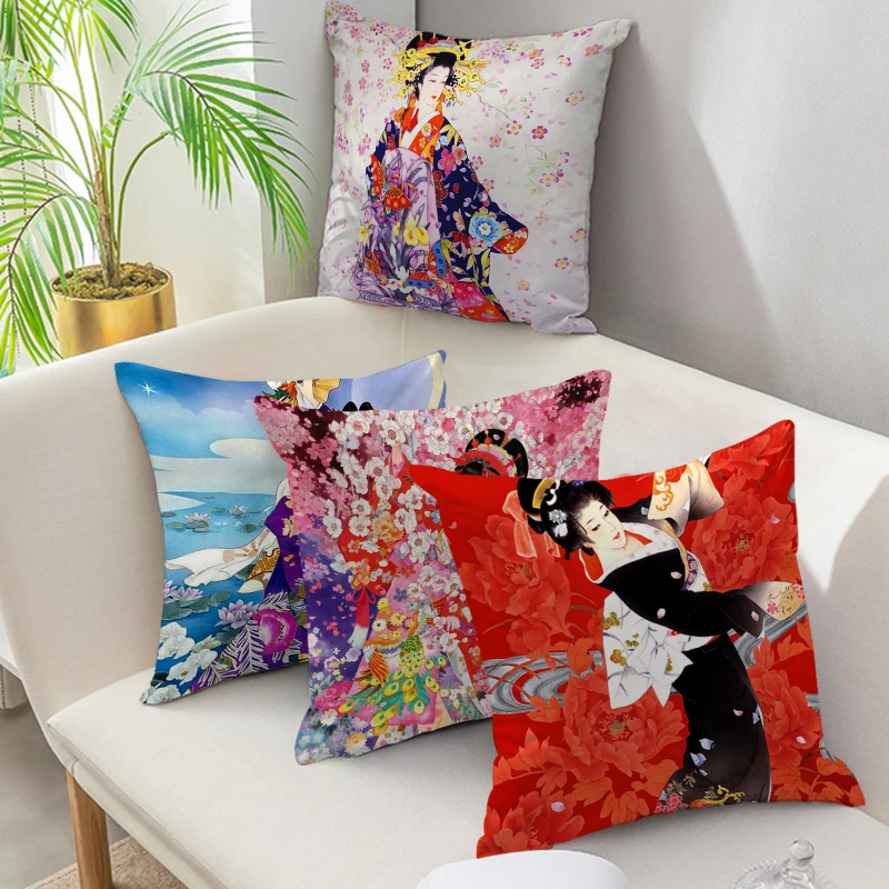 

Cushion Cover Cartoon Comics Beauty Japanese Style Pillow Case Sofa Throw Pillowcase for Sofa Chairs Car Pillowcase Case