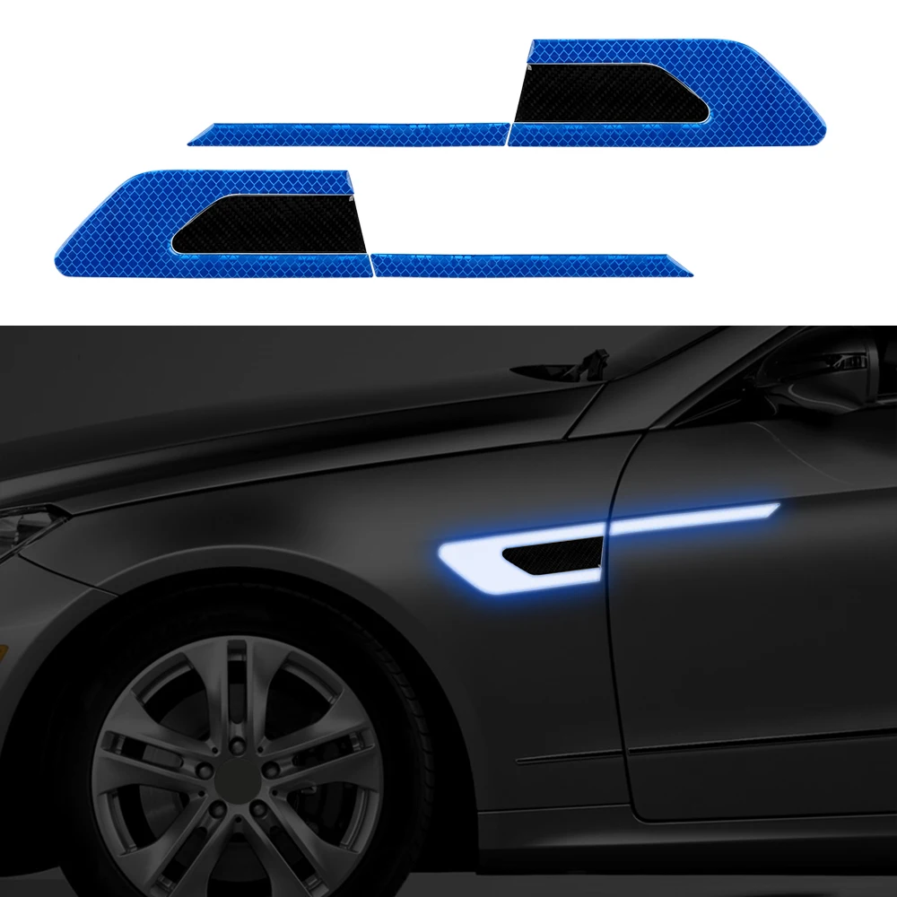 2 Pcs/set Car Reflective Stickers Safety Warning Strip Tape Auto Door Sticker Decal Car-styling Bumper Strips | Автомобили и