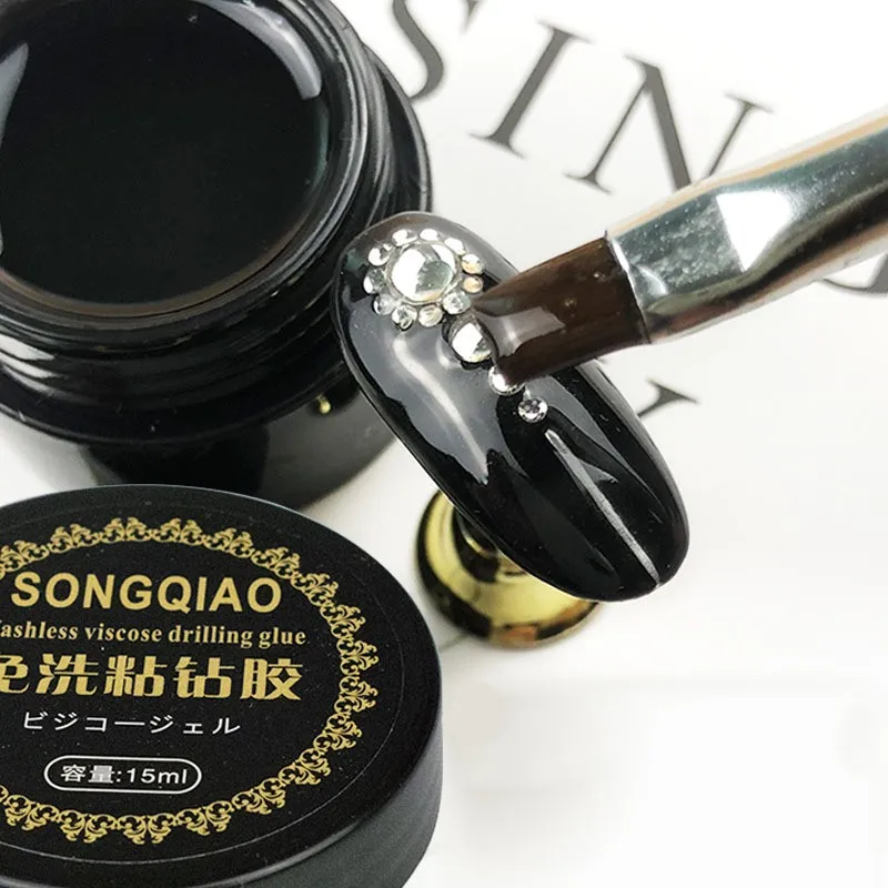 

Free Wash Sticky Rhinestone Gel Glue Sticky Adhesive UV Gel Nail Polish Glue DIY Nail Art Crystal Gems Jewelry Decoration Nail