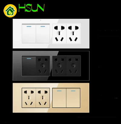 Американское закаленное стекло серый переключатель типа 118 розетка 1/2/3/4/5/6/7/8