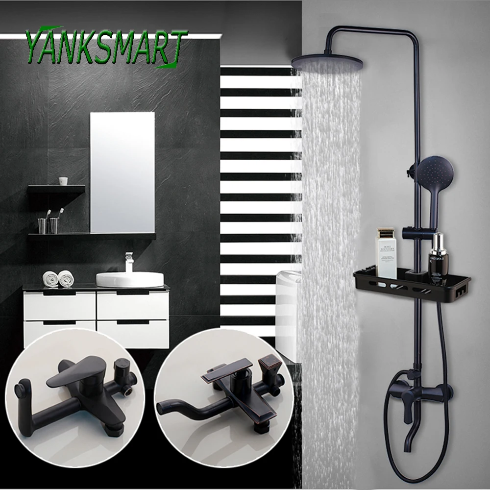Смеситель для душа YANKSMART матовый черный смеситель с одной ручкой настенный