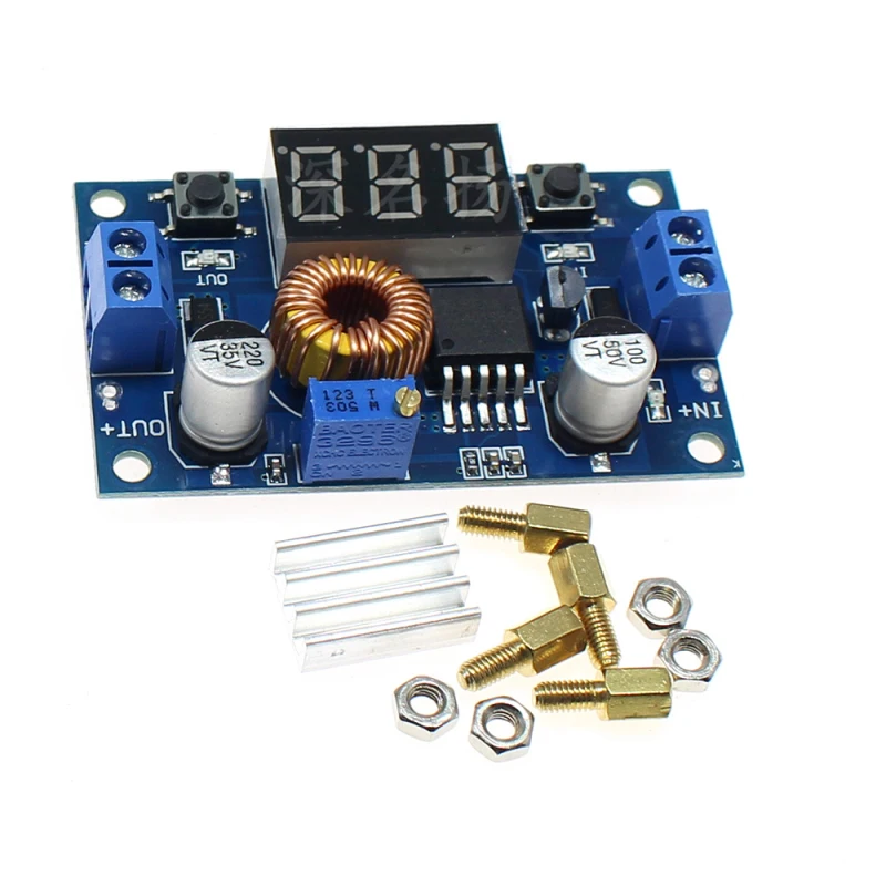 

XL4015E 5A 75W DC-DC Auto Boost Buck Adjustable Step Up Step Down Converter Module High Power Voltage Board MOSFET LCD Display
