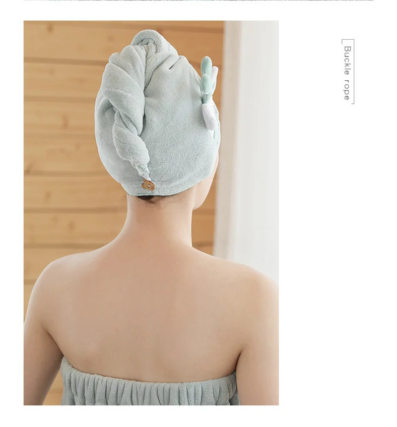 Женское полотенце Microfibr быстросохнущее для волос мультяшное обертывания головы