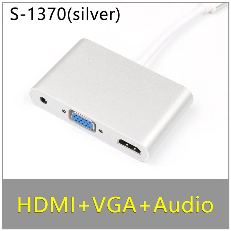TC-1370 Type-C концентратор 3 USB 3,0 концентратор HDMI/VGA/RJ45 адаптер Thunderbolt 3 USB-C данных TF SD PD слот концентратор для Macbook Pro Air 13 15 16 - Цвет: TC-1370