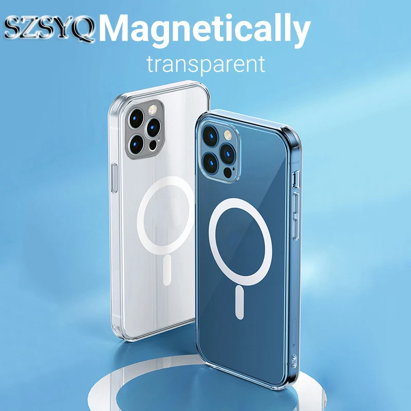 

2021 iPhone 13 12 11 Pro Max Mini Transparent Magnetic Shatterproof Silicone Camera Protection Phone Case Cover Free Shipping