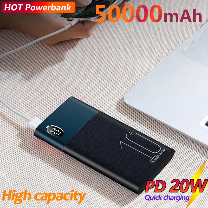 

Portable 50000mAh Fast Charging Power Bank with Digital Display Dual USB for Xiaomi IPhone Samsung External Battery Charger